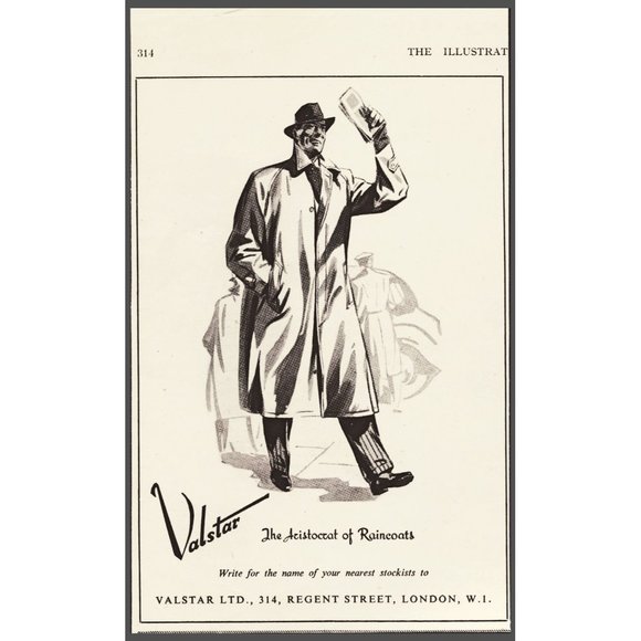 Valstar Other - 1951 Valstar The Aristocrat of Raincoats Vintage Print Ad Mens Suit Wall Art